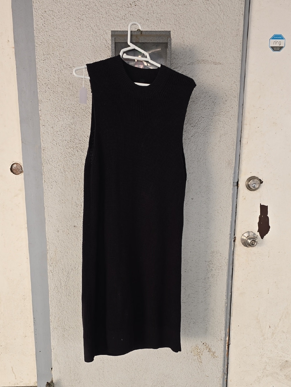 COS Black Sleeveless Ribbed Midi Dress